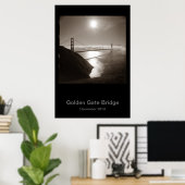 Golden Gate Bridge in de mist #3 Poster (Thuiskantoor)