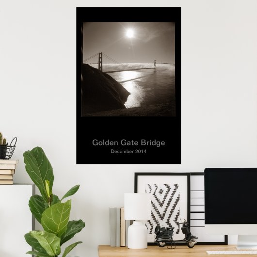 Golden Gate Bridge in de mist #3 Poster (Thuiskantoor)