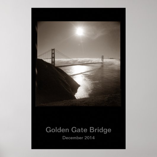 Golden Gate Bridge in de mist #3 Poster (Voorkant)