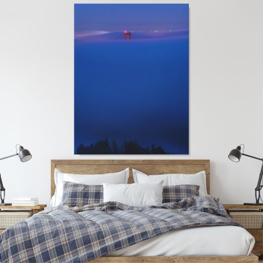 Golden Gate Bridge in de mist Canvas Afdruk (Insitu (Slaapkamer))