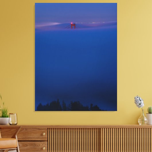 Golden Gate Bridge in de mist Canvas Afdruk (Insitu (Woonkamer))