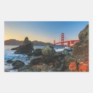 Golden Gate Bridge in Dusk San Francisco Rechthoekige Sticker