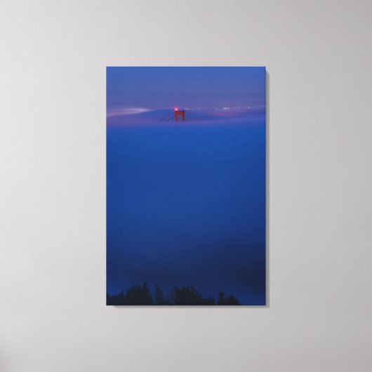 Golden Gate Bridge in mist Canvas Afdruk (Voorkant)