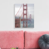 Golden gate bridge in mist. canvas afdruk (Insitu (Woonkamer))
