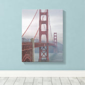 Golden gate bridge in mist. canvas afdruk (Insitu (Houten vloer))
