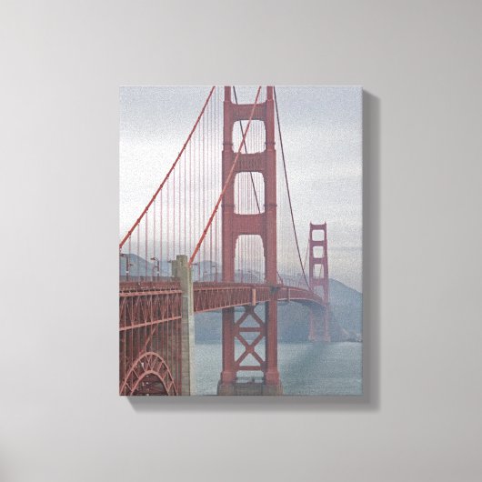 Golden gate bridge in mist. canvas afdruk (Voorkant)