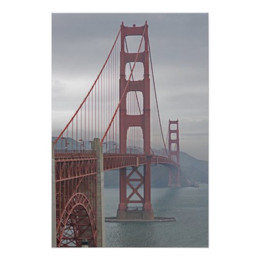 Golden gate bridge in mist. perfect poster (Voorkant)