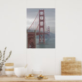 Golden gate bridge in mist. poster (Keuken)