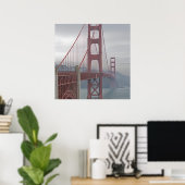Golden gate bridge in mist. poster (Thuiskantoor)