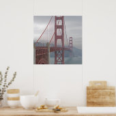 Golden gate bridge in mist. poster (Keuken)