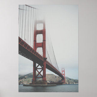 Golden Gate Bridge in mist Poster