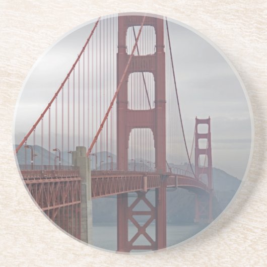 Golden gate bridge in mist. zandsteen onderzetter (Voorkant)