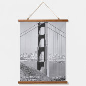 Golden Gate Bridge in monochroom Hangend Wandkleed (Voorkant)