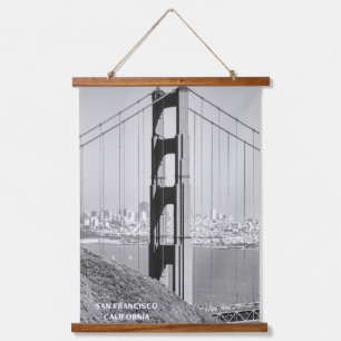 Golden Gate Bridge in monochroom Hangend Wandkleed