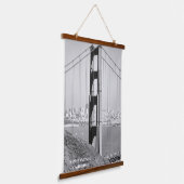 Golden Gate Bridge in monochroom Hangend Wandkleed (Gebogen)