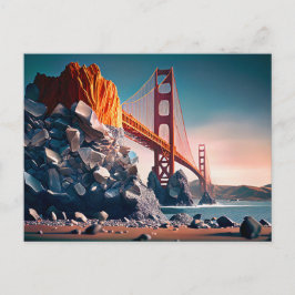 Golden Gate Bridge in San Fran, Digitale kunst Briefkaart