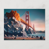 Golden Gate Bridge in San Fran, Digitale kunst Briefkaart (Voorkant)