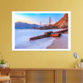 Golden Gate Bridge in San Francisco, Baker Beach Canvas Afdruk (Insitu (Woonkamer))