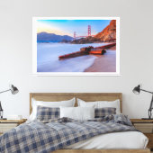Golden Gate Bridge in San Francisco, Baker Beach Canvas Afdruk (Insitu (Slaapkamer))