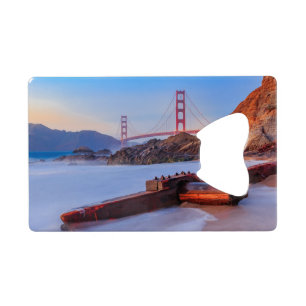 Golden Gate Bridge in San Francisco, Baker Beach Creditkaart Flessenopener