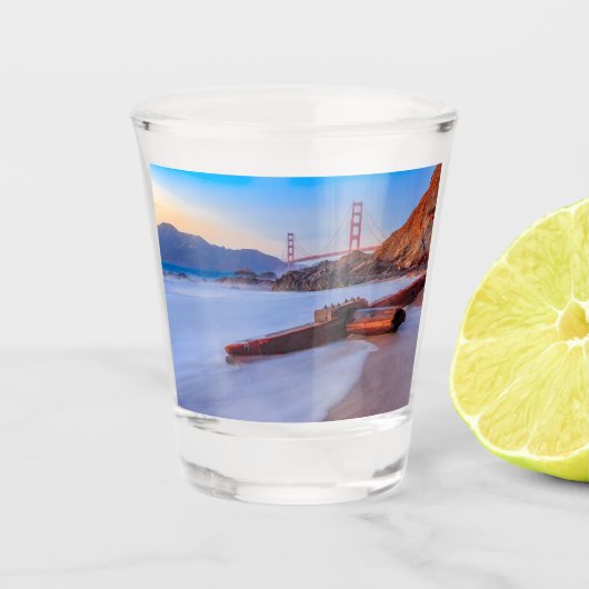 Golden Gate Bridge in San Francisco, Baker Beach Shot Glas (Voorkant)