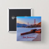 Golden Gate Bridge in San Francisco, Baker Beach Vierkante Button 5,1 Cm (Voorkant /achterkant)