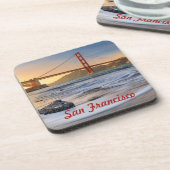 Golden Gate Bridge in San Francisco bij zonsonderg Bier Onderzetter (Linkerzijde)