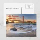 Golden Gate Bridge in San Francisco bij zonsonderg Briefkaart (Voorkant / Achterkant)