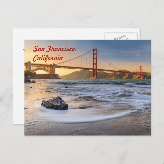 Golden Gate Bridge in San Francisco bij zonsonderg Briefkaart (Voorkant / Achterkant)