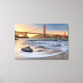 Golden Gate Bridge in San Francisco bij zonsonderg Canvas Afdruk