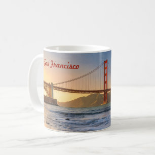 Golden Gate Bridge in San Francisco bij zonsonderg Koffiemok
