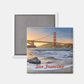Golden Gate Bridge in San Francisco bij zonsonderg Magneet (Voorkant / Achterkant)