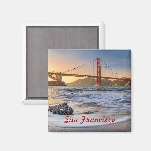 Golden Gate Bridge in San Francisco bij zonsonderg Magneet (Voorkant / Achterkant)