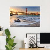 Golden Gate Bridge in San Francisco bij zonsonderg Poster (Thuiskantoor)