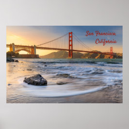 Golden Gate Bridge in San Francisco bij zonsonderg Poster