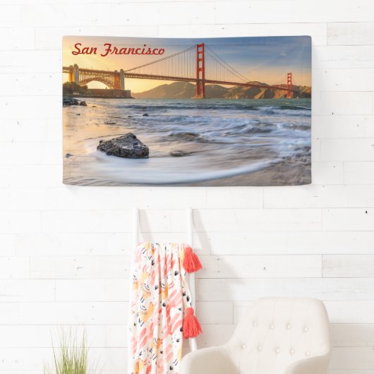 Golden Gate Bridge in San Francisco bij zonsonderg Spandoek (Insitu)
