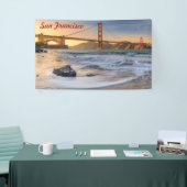 Golden Gate Bridge in San Francisco bij zonsonderg Spandoek (Beurs)