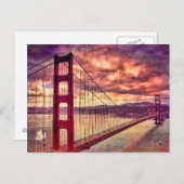 Golden Gate Bridge in San Francisco, Californië. Briefkaart (Voorkant / Achterkant)