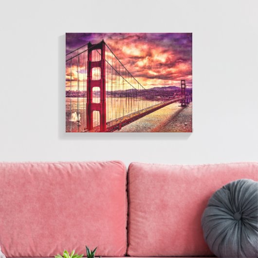 Golden Gate Bridge in San Francisco, Californië. Canvas Afdruk (Insitu (Woonkamer))