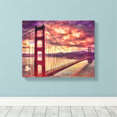Golden Gate Bridge in San Francisco, Californië. Canvas Afdruk (Insitu (Houten vloer))