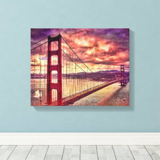 Golden Gate Bridge in San Francisco, Californië. Canvas Afdruk (Insitu (Houten vloer))