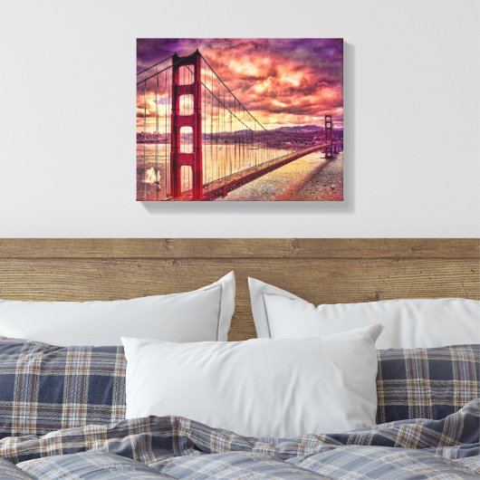 Golden Gate Bridge in San Francisco, Californië. Canvas Afdruk (Insitu (Slaapkamer))