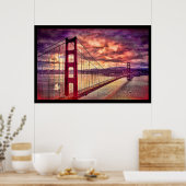 Golden Gate Bridge in San Francisco, Californië. Poster (Keuken)