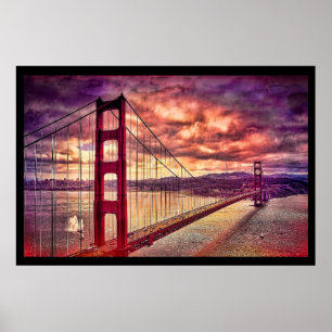 Golden Gate Bridge in San Francisco, Californië. Poster