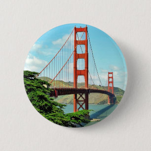 Golden Gate Bridge in San Francisco Ronde Button 5,7 Cm