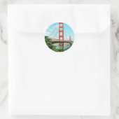 Golden Gate Bridge in San Francisco Ronde Sticker (Tas)