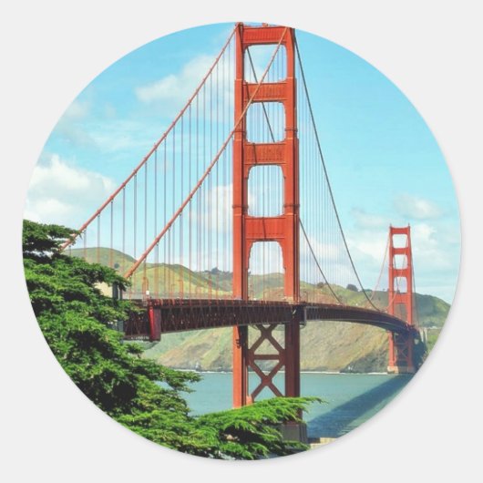 Golden Gate Bridge in San Francisco Ronde Sticker (Voorkant)