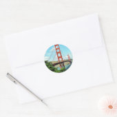 Golden Gate Bridge in San Francisco Ronde Sticker (Envelop)