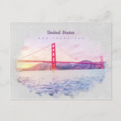 Golden gate bridge in waterverf Briefkaart (Voorkant)