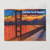 Golden Gate Bridge Landschap Acrylverf Briefkaart (Voorkant)